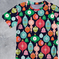 Retro Holiday Ornaments Tee, Christmas Ornaments Shirt, Festive Christmas Baubles T-Shirt, Vintage Xmas Shirt, Holiday Season Present