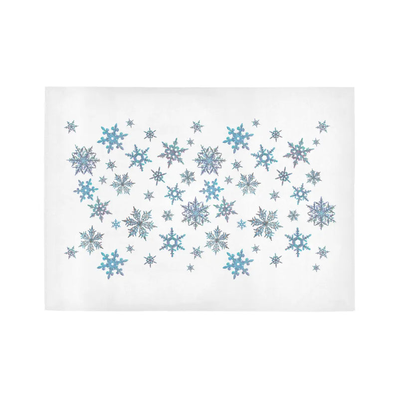 Winter Pattern Hallway Runner, Blue Snowflake Runner Rug, Christmas Holiday Floor Mat, Seasonal Kitchen Runner Rug Home Decor
