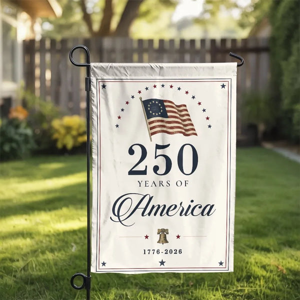 America 250th Anniversary Garden Flag | Patriotic USA 250 Years Semiquincentennial 1776-2026 | Double Sided Weather-Resistant Polyester | Commemorative July 4th Yard Decor Gift
