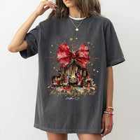 The Greatest Present of All Christian Graphic Tee, Nativity Scene T-Shirt, Jesus Holy Night Shirt, Religious Christmas Holiday Apparel Present