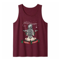 Cheeky Holiday Pinup Girl Tank, Merry Christmas Milwaukee Tank Top, Retro Christmas Graphic Tank, Milwaukee Fan Present, Womens Holiday Apparel