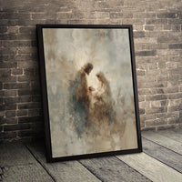 Abstract Holy Family Canvas Print, Nativity Scene Digital Wall Art Print, Christian Christmas Wall Decor, Religious Art Digital Download
