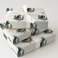 Scottie Dog Wreath Gift Wrap, Scottish Terrier Christmas Wrapping Paper, Adorable Dog Lover Holiday Wrapping Paper, Festive Scottie Gift Wrap