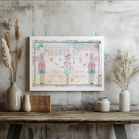 Vintage Nutcracker Wall Art, Sugar Plum Fairy Sweets Shoppe Canvas Print, Festive Christmas Canvas Decor, Holiday Sweets Shoppe Canvas Art