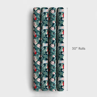 Sports Stocking Holiday Gift Wrap, Baseball Christmas Wrapping Paper, Baseball Ornament Wrapping Paper, Sports Fan Xmas Wrapping Paper Roll