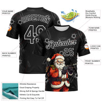 Christmas Holiday Sports Shirt, Custom Bad Santa Performance T-Shirt, Personalized Name and Number Athletic Tee, Festive Workout T-Shirt