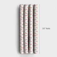 Red and White Holiday Wrapping Paper, Candy Cane Christmas Wrapping Paper, Peppermint Stripe Xmas Gift Wrap Roll, Traditional Present Wrap