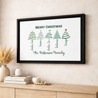 Custom Names Christmas Canvas Print, Family Christmas Tree Wall Art, Holiday Tree Canvas Poster, Xmas Home Canvas Decor Digital Download