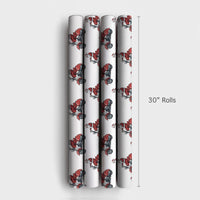 Vintage Scooter Santa Claus Gift Wrap, Red Scooter Santa Wrapping Paper, Whimsical Santa Wrapping Paper, Christmas Holiday Gift Wrap