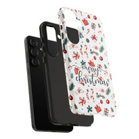 Candy Canes Holiday Holly Pattern Phone Case, Merry Christmas Samsung Galaxy Case, Festive Xmas Presents Tough Cover, Winter Holiday Present