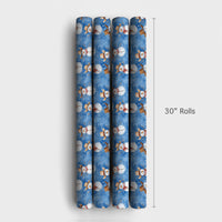 Western Holiday Gift Wrap, Cowboy Snowman Christmas Wrapping Paper, Rustic Winter Snowman Wrapping Paper, Country Festive Present Wrap Roll