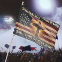 One Nation Under God House Flag | 250 Years of Blessings 1776-2026 Americana Design | Premium Double-Sided Polyester | Patriotic Gift for Home Decor Lovers