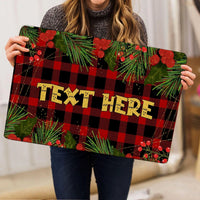 Custom Holiday Welcome Mat, Personalized Christmas Family Name Doormat, Winter Snowflake Front Door Mat, Xmas Entry Rug, Festive Present