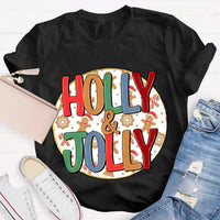 Festive Holiday Graphic T-Shirt, Holly and Jolly Christmas Shirt, Retro Merry Christmas Tee, Adorable Winter Holiday Shirt, Unisex Xmas Present