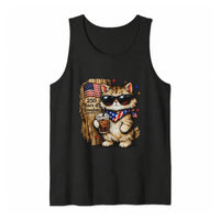 Patriotic Cat Tank Top | 250 Years Of Freedom Graphic Design | Premium Soft Breathable Fabric | July 4th Independence Day Gift For Cat Lovers
