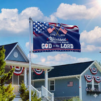 250 Years America Blessed Nation Flag | 1776-2026 Patriotic Grommet House Flag | UV-Resistant Polyester | Religious Americana Gift