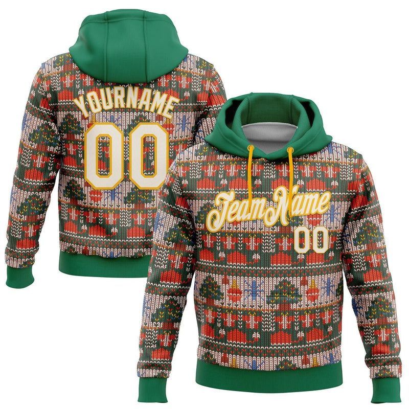 Personalized Name and Number Hoodie, Custom Christmas Sweater Hoodie, Holiday Sports Fan Sweatshirt, Custom Xmas Pullover Hoodie Present