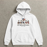 Patriotic Goose Hoodie | 250 Years of Freedom 1776-2026 Cartoon Art | Premium Cotton-Polyester Blend | Gift for History Lovers