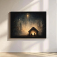 Star of Bethlehem Canvas Print, Nativity Scene Canvas Wall Art, Holy Family Christmas Wall Decor, Christian Holiday Digital Download
