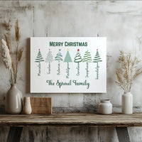 Custom Name Tree Canvas Art, Personalized Family Christmas Canvas, Holiday Family Tree Canvas Print, Winter Christmas Canvas Decor Present