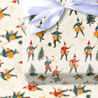 Classic Christmas Tree Gift Wrap, Vintage Drummer Boy Wrapping Paper, Retro Holiday Wrapping Paper, Nostalgic Xmas Paper