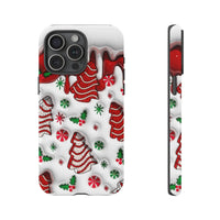 Festive Holly Peppermint Pattern Cover, Christmas Stocking Phone Case iPhone, Holiday Season Tough Phone Case, Adorable Xmas Winter Present