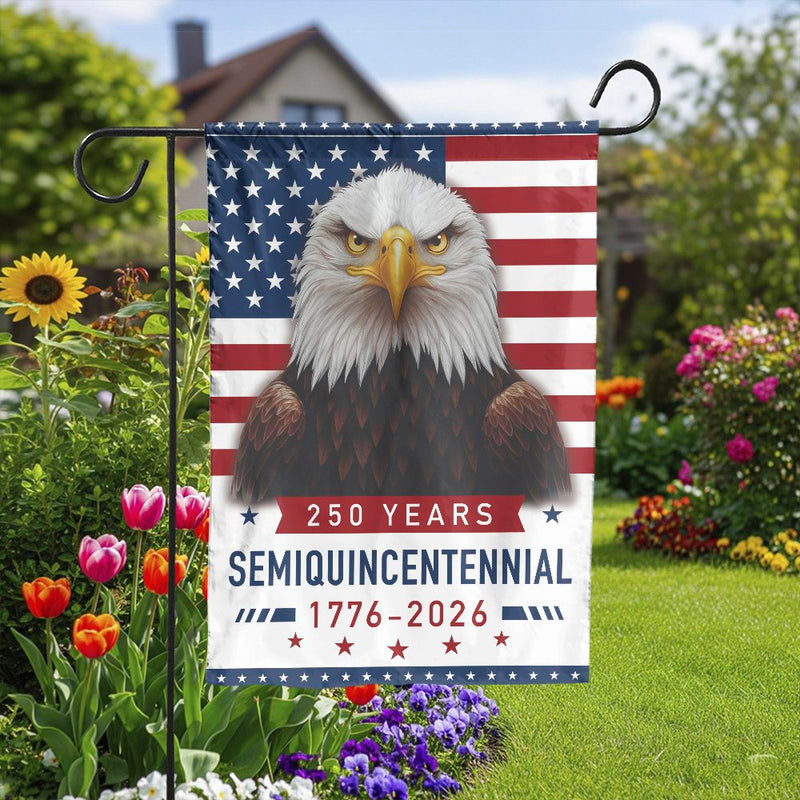 USA 250 Years Semiquincentennial Garden Flag | Patriotic Bald Eagle 1776-2026 Decor | Weather-Resistant Premium Polyester | Limited Edition Commemorative Gift