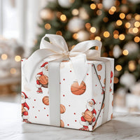 Sporty Christmas Gift Wrap, Basketball Santa Wrapping Paper, Basketball Sneaker Wrapping Paper, Basketball Sports Gift Wrap, Holiday Paper
