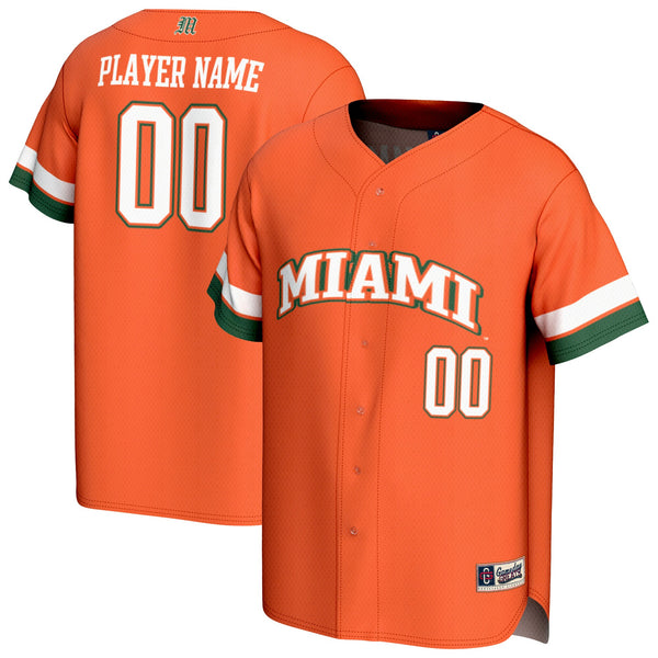 Miami Hurricanes GameDay Greats Lightweight Collegiate Baseball NIL Pick-A-Player Fashion Jersey - Orange