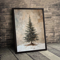 Snowy Winter Landscape Canvas Print, Christmas Tree Canvas Wall Art, Holiday Scene Canvas Decor, Festive Seasonal Wall Art, Xmas Present