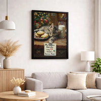 My Christmas Wish Quote Canvas, Sleeping Kitten Christmas Canvas Art, Adorable Cat Holiday Wall Art, Kitten Canvas Print, Cat Lover Xmas Present