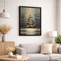 Impressionist Winter Forest Canvas Print, Christmas Tree Canvas Wall Art, Snowy Landscape Canvas Art, Holiday Season Wall Decor Present