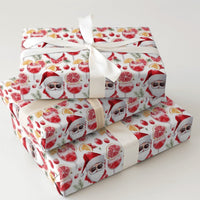 Christmas Cocktail Holiday Gift Wrap, Cool Santa Sunglasses Wrapping Paper, Tropical Holiday Wrapping Paper, Humorous Secret Santa Gift Wrap