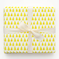 Modern Watercolor Tree Gift Wrap, Yellow Christmas Tree Wrapping Paper, Minimalist Holiday Wrapping Paper, Festive Xmas Gift Wrapping Paper