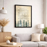 Vintage Christmas Carol Sheet Music Canvas Print, Hark the Herald Angels Sing Canvas Wall Art, Religious Pine Tree Wall Decor Present Art