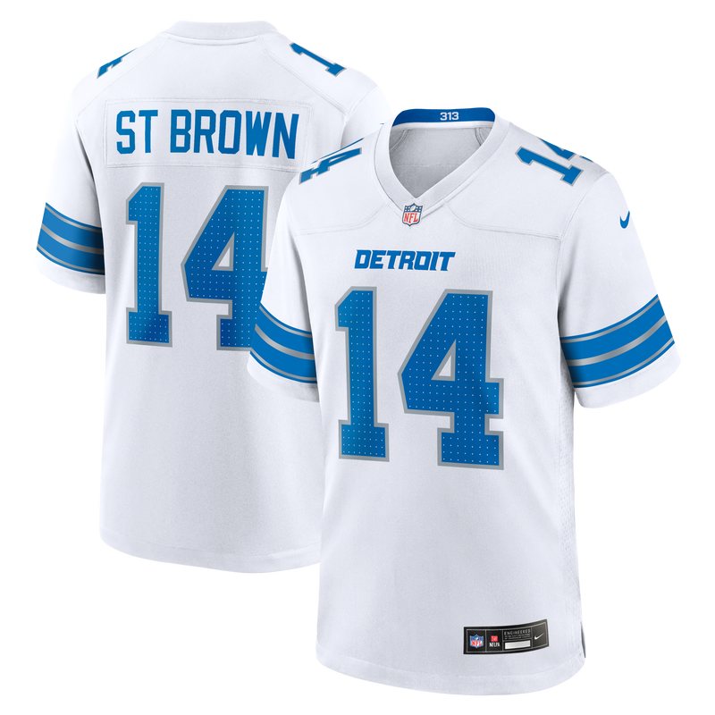 Detroit Lions Amon-Ra St. Brown White Game Jersey