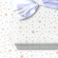 Winter Wonderland Holiday Gift Wrap Paper, Pastel Snowflake Christmas Wrapping Paper, Elegant Xmas Present Paper, Seasonal Gift Wrap