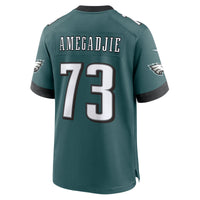 Philadelphia Eagles Kiran Amegadjie Midnight Green Team Game Jersey