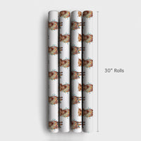 Christmas Lights Gift Wrap, Highland Cow Wrapping Paper, Rustic Cow Holiday Wrapping Paper, Festive Farm Animal Wrapping Paper, Xmas Wrap