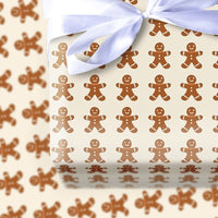 Holiday Cookie Gift Wrap, Gingerbread Man Wrapping Paper, Adorable Christmas Cookie Wrapping Paper, Whimsical Winter Holiday Wrapping Paper