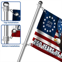 250 Years of Freedom Flag 1776-2026 | Betsy Ross Eagle Design | Double-Sided Polyester | Patriotic Home Decor Gift