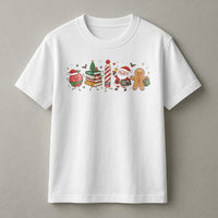 Adorable Bookish Christmas Tree Tee, Christmas Characters Shirt, Santa Gingerbread Man T-Shirt, Holiday Book Lover Graphic Tee, Xmas Present