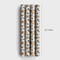 Watercolor Winter Dog Gift Wrap, Golden Retriever Wrapping Paper, Christmas Dog Gift Wrapping Paper, Holiday Pet Gift Wrap