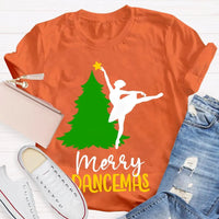 Festive Ballet Dancer Christmas T-Shirt, Merry Dancemas Ballerina Shirt, Adorable Holiday Dance Studio Tee, Xmas Nutcracker Dancer Present