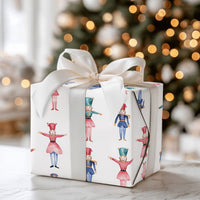 Watercolor Toy Soldier Gift Wrap, Nutcracker Ballet Wrapping Paper, Colorful Nutcracker Wrapping Paper, Christmas Holiday Gift Wrap Roll