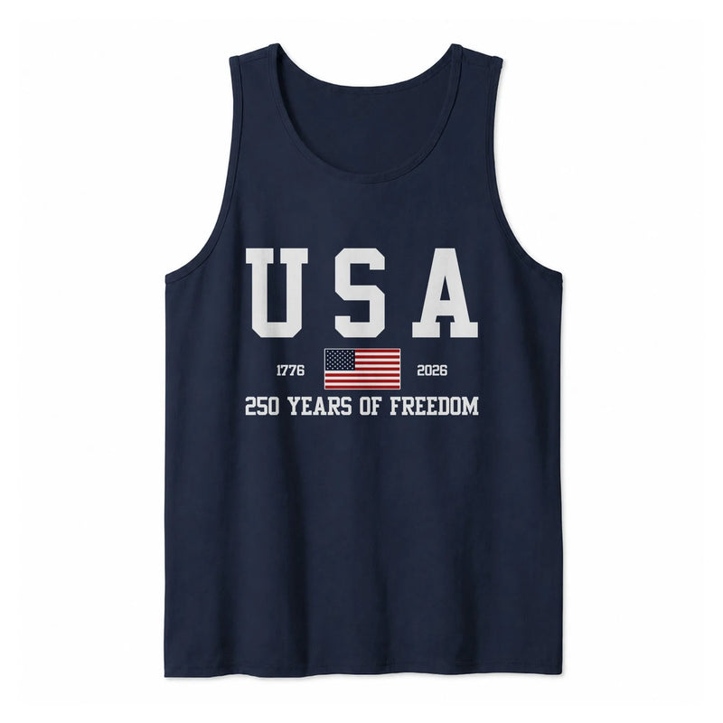 USA 250 Years of Freedom Tank Top | Patriotic 1776-2026 American Flag Graphic | Premium Soft Breathable Fabric | 4th of July Independence Day Outfit