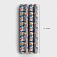 Watercolor Vegas Cityscape Wrapping Paper, Las Vegas Christmas Wrapping Paper, Festive City Skyline Gift Wrap, Nevada Holiday Wrapping Paper