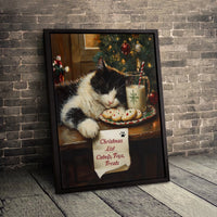 Comfy Festive Tree Cocoa Holiday Print, Sleeping Christmas Cat Wall Art Digital Download, Adorable Kitten Canvas Art, Winter Pet Lover Printable