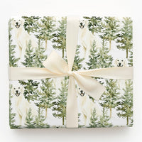 Watercolor Pine Forest Gift Wrap, Golden Retriever Wrapping Paper, Christmas Dog Wrapping Paper, Winter Holiday Gift Wrap, Dog Lover Present
