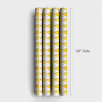 Watercolor Holiday Wrapping Paper, Yellow Christmas Tree Wrapping Paper, Modern Xmas Gift Wrap, Minimalist Festive Tree Wrapping Paper Roll